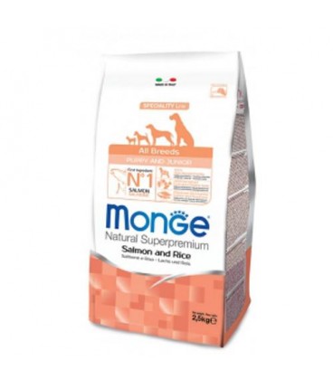 MONGE ALL BREEDS PUPPY & JUNIOR SALMONE E RISO 800GR