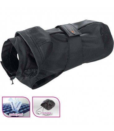 FERPLAST CAPPOTTINO IMPERMEABILE ANTI-VENTO PER CANI TRENCH BLACK TG. 28