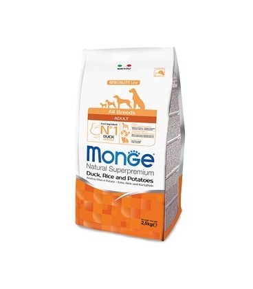 Monge Natural Superpremium adult all breeds con anatra riso e patate 2,5 kg