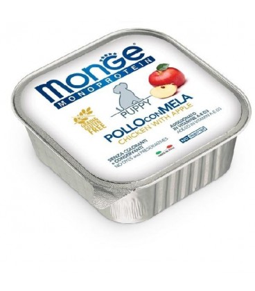 MONGE SCATOLETTA CIBO UMIDO CANE PUPPY FRUIT POLLO CON MELA 150GR