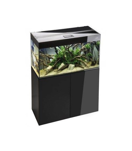Aquael Glossy Cube 50 Black 50x50x150h cm - 135 lt nero con supporto -  Mobile + Acquario Completo di illuminazione a Led