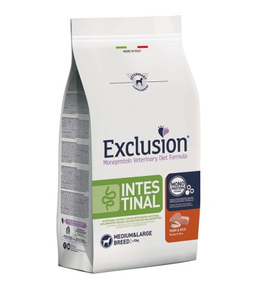 Exclusion Diet Formula Intestinal per cani oltre 10 kg peso con maiale e riso 12 kg