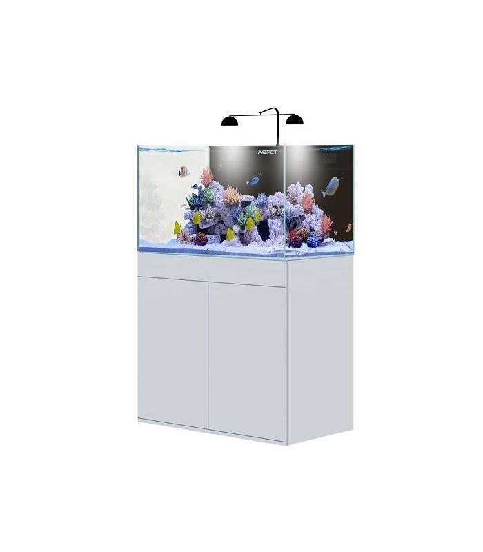 AQPet Kit Acquario Kubic 90 bianco laccato lucido con supporto