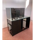 Vasca Acquario Artigianale Professionale IN TOTAL VETRO EXTRA CHIARO - 150X80X60H - 720LT (CON SUPPORTO MOBILE)