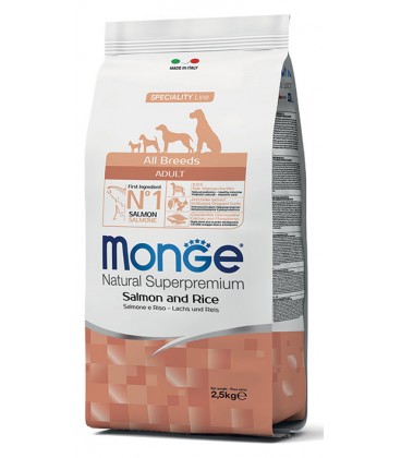 MONGE All Breeds Adult Salmone e Riso 12KG