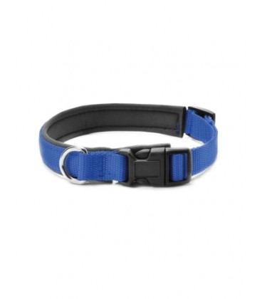 Velma collare bicolor blu/nero in naylon con safety click 30 mm x 10 mm