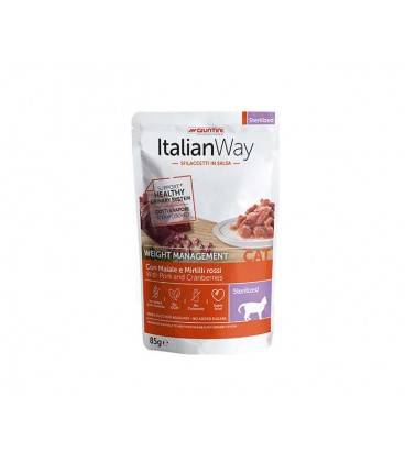 italian way sfilaccetti in salsa Cat sterilized con maiale e mirtilli rossi gr 85