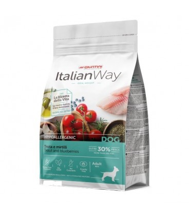 ITALIAN WAY DOG ADULT MINI Hypoallergenic IDEAL WEIGHT TROTA E MIRTILLI 8Kg