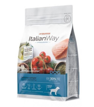 Italian Way Hypoallergenic per Cani Adult Medium/Maxi con Salmone e Aringhe da 12 kg