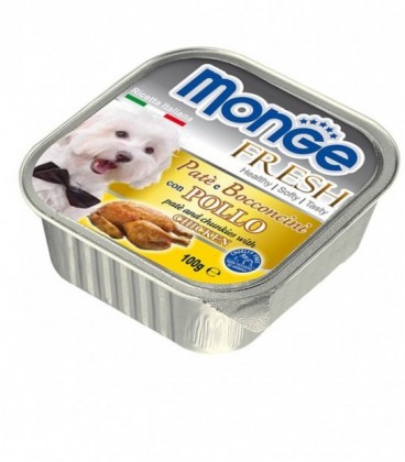 Monge Fresh pate' e bocconcini in vaschetta con pollo gr.100