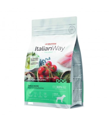 iTALIAN WAY CANI ADULTI MEDIUM/MAX iDEAL HYPOALLERGENIC TROTA E MIRTILLI KG 12