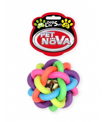 Pet Nova DOG LIFE STYLE Pallina intrecciata multicolore 6cm, aroma menta